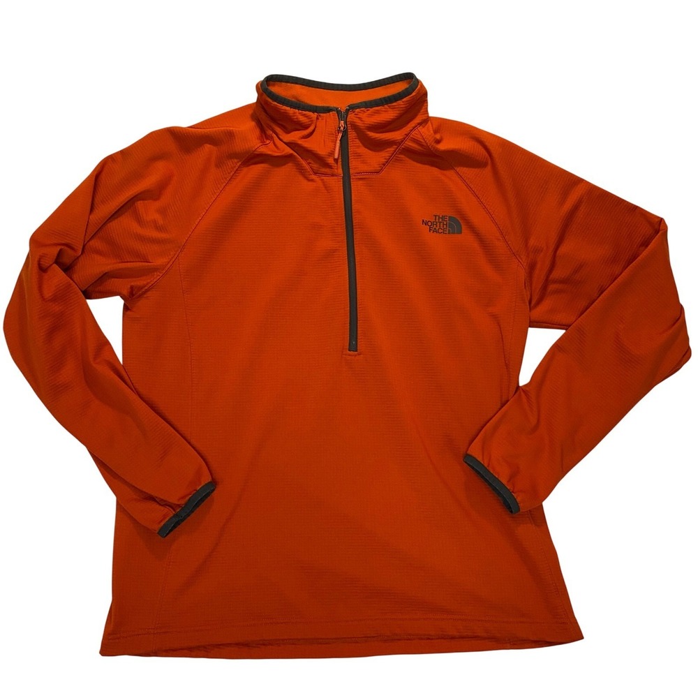 The North Face Men's XL Orange 1/4 Zip Pullover Fleece Jacket Outdoor
